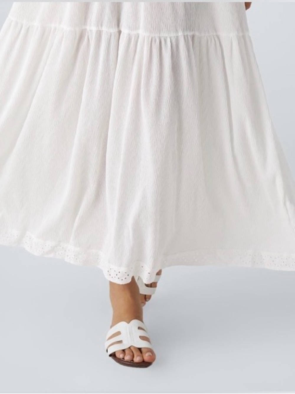 HALARA White Smocked Waist Maxi Dress NWT Size Large - Picture 5 of 8